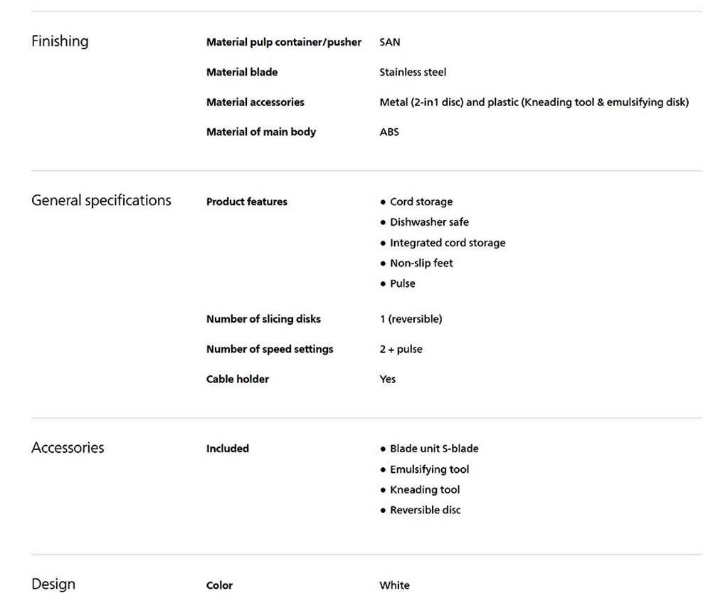 Philips HR7310/00 Compact Food Processor Daily Collection