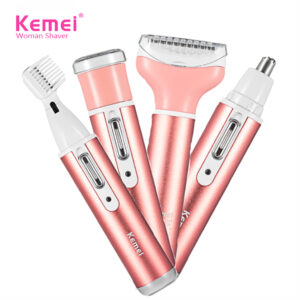 Kemei KM-6637 Multifunctional 4 in 1 Face, Eyebrow, Nose, & Lady Shaver for Women