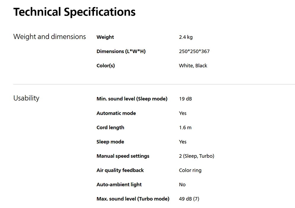 Philips AC0820/10 Air Purifier 800 Series