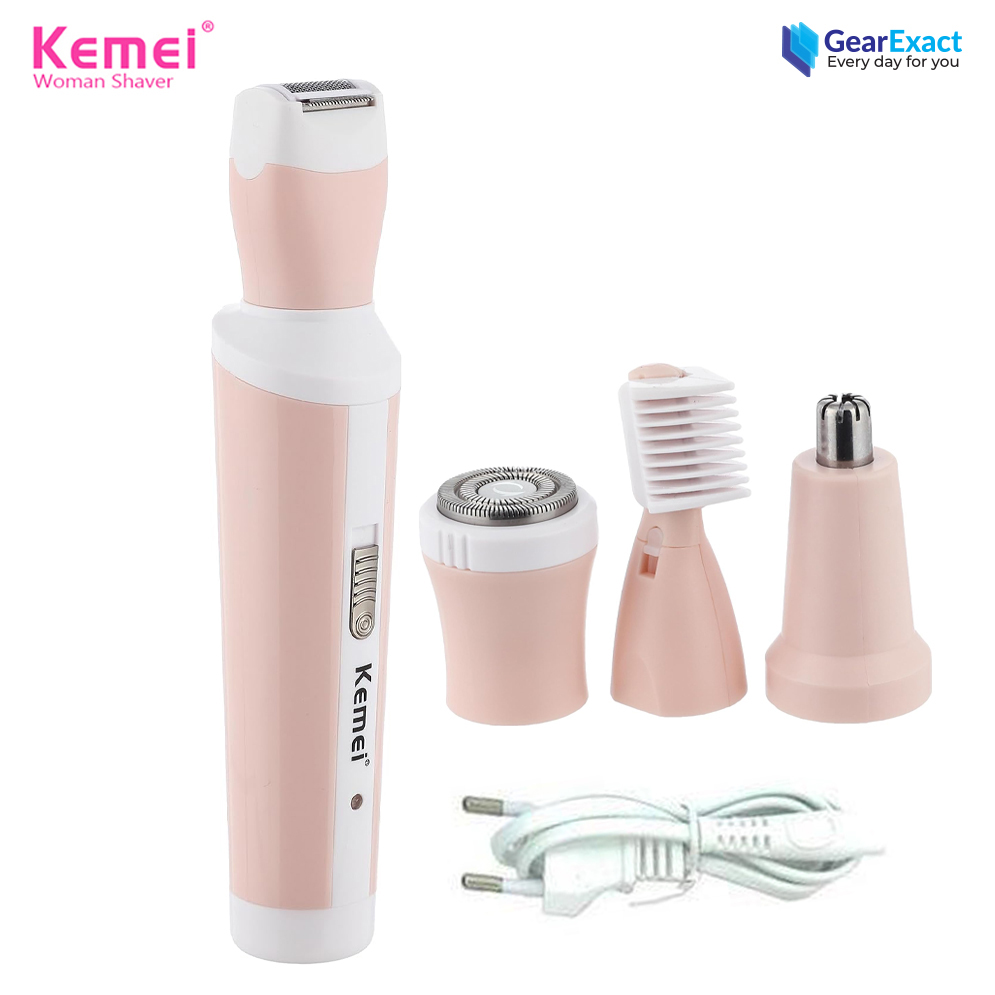 Kemei KM-3024 Multifunctional 4 in 1 Face, Eyebrow, Nose, & Lady Shaver for Women