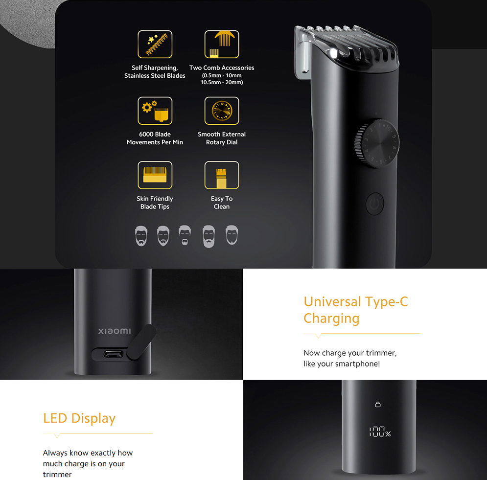Xiaomi Beard Trimmer 2 IPX7 Fully Washable for Men