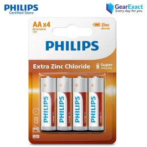 Philips R6L4B/70 AA Extra Zinc Chloride Battery Bundle of 4 Piece