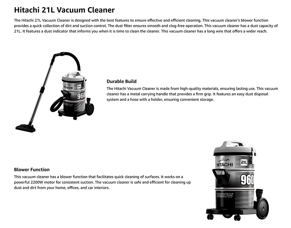 Hitachi CV-960F Drum Vacuum Cleaner Dust Collection Type