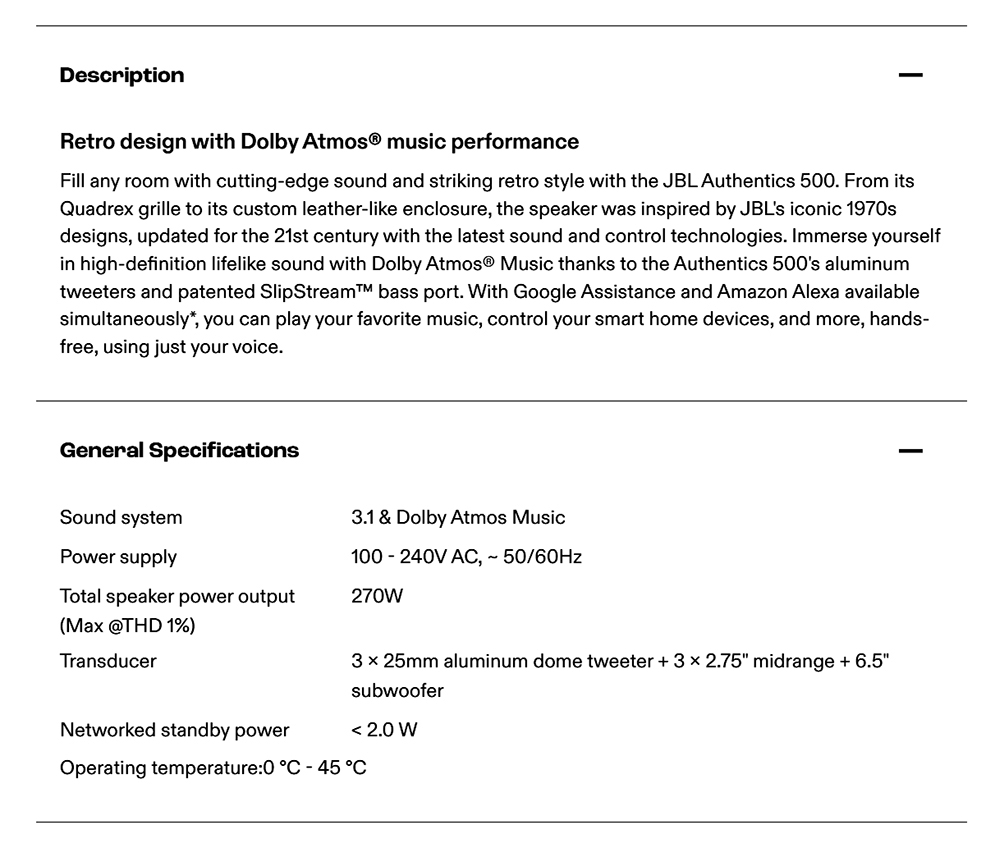 JBL Authentics 500 Wireless Smart Home Speaker