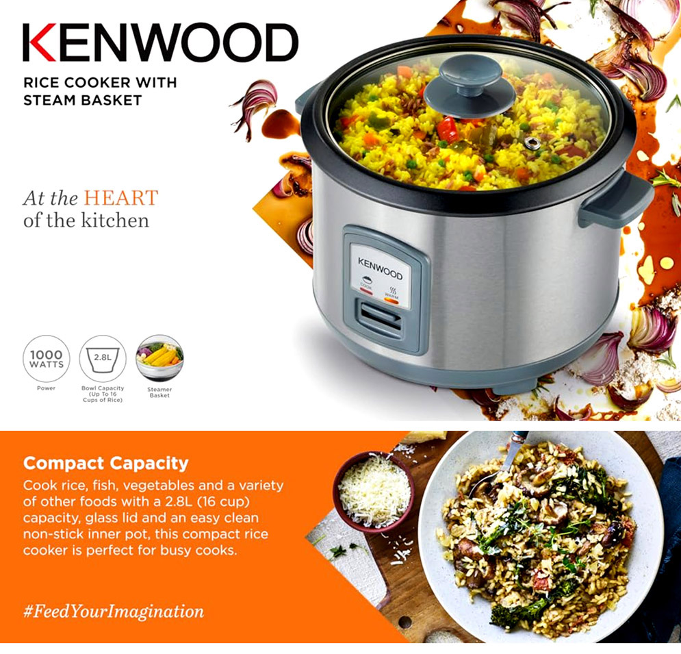 Kenwood RCM71 2-in-1 Rice Cooker with Steam Basket