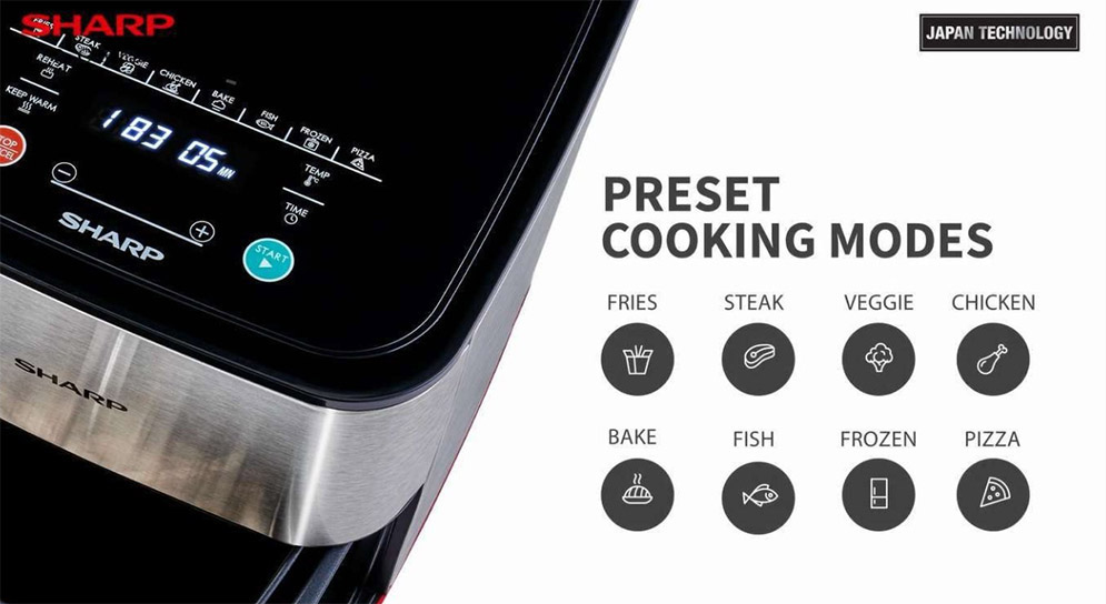Sharp KF-AF70RT-S3 Air Fryer Auto Pot Detection