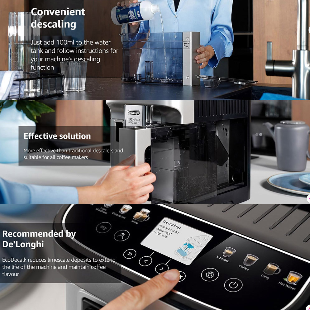 De'Longhi EcoDecalk DLSC500 Descaler Descaling Solution