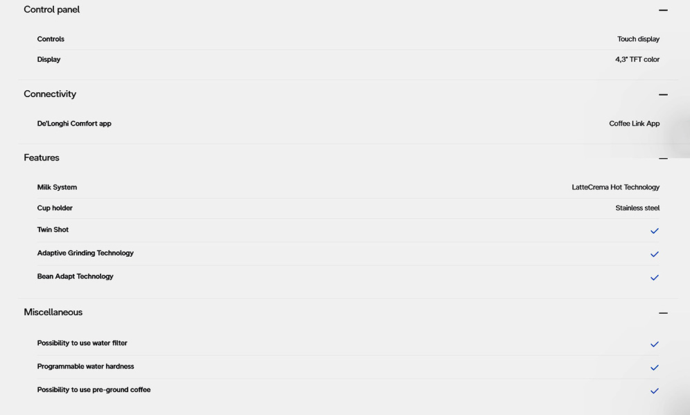 De’Longhi ECAM610.75.MB PrimaDonna Soul One Connected Touch Bean to Cup Coffee Machine