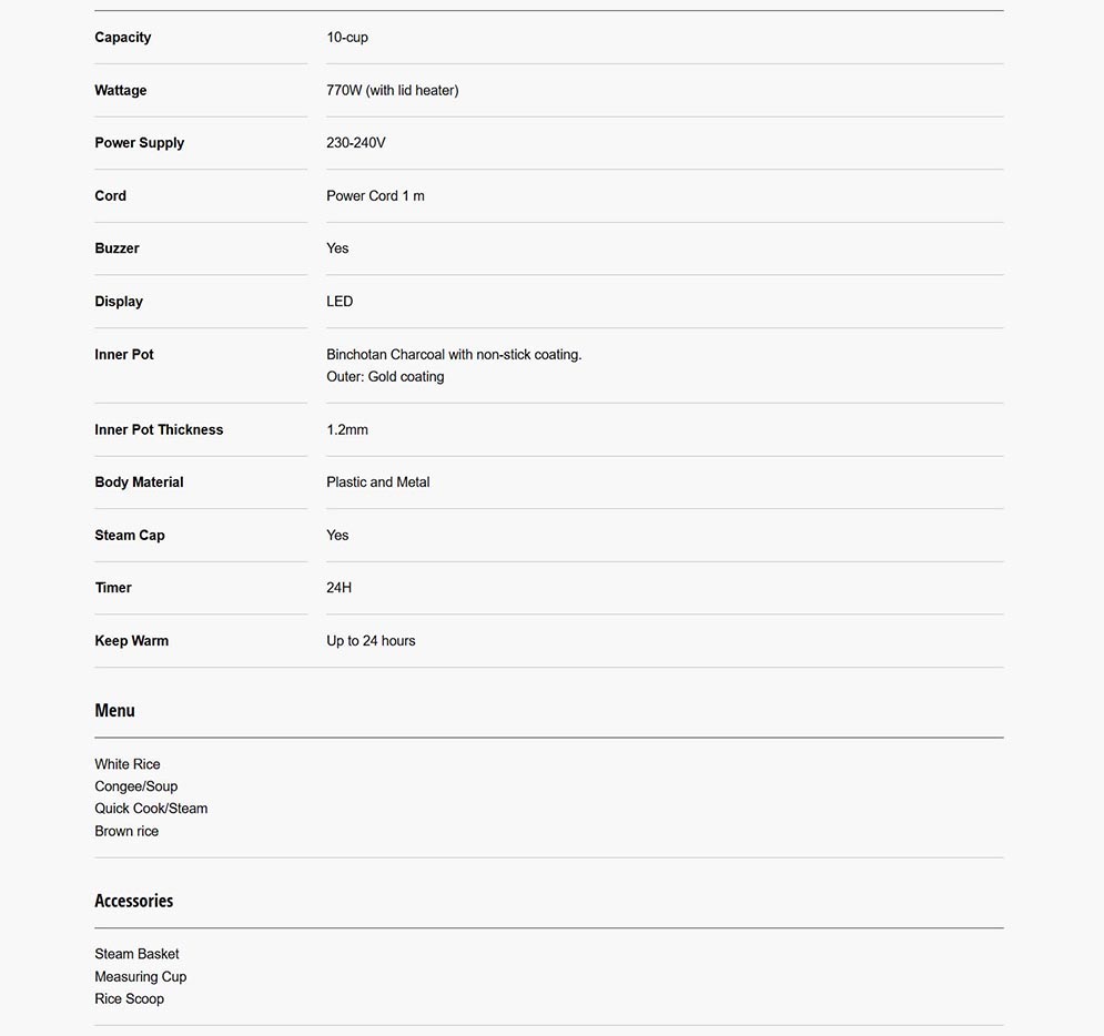 Panasonic SR-DA182 Multi Cooker Rice Cooker with 4 Auto Menus