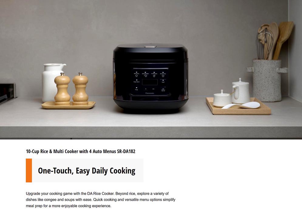Panasonic SR-DA182 Multi Cooker Rice Cooker with 4 Auto Menus