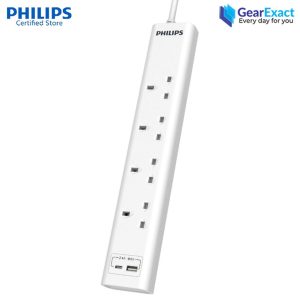 Philips CHP4141WA/89 Power Multiplier 4 Way Extension Socket with 2 USB Port
