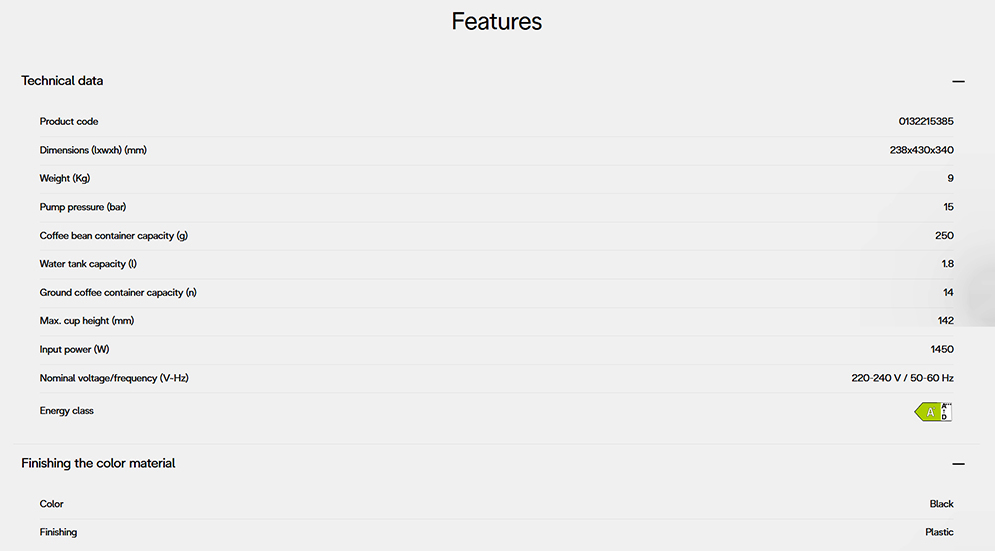 De'Longhi ECAM23.460.B Magnifica S Cappuccino Automatic Coffee Machine