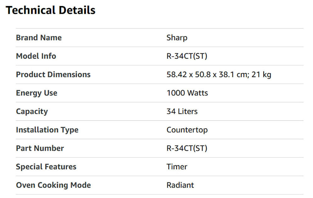 Sharp R-34CT(ST) Digital Solo Microwave Oven | 34-Liter