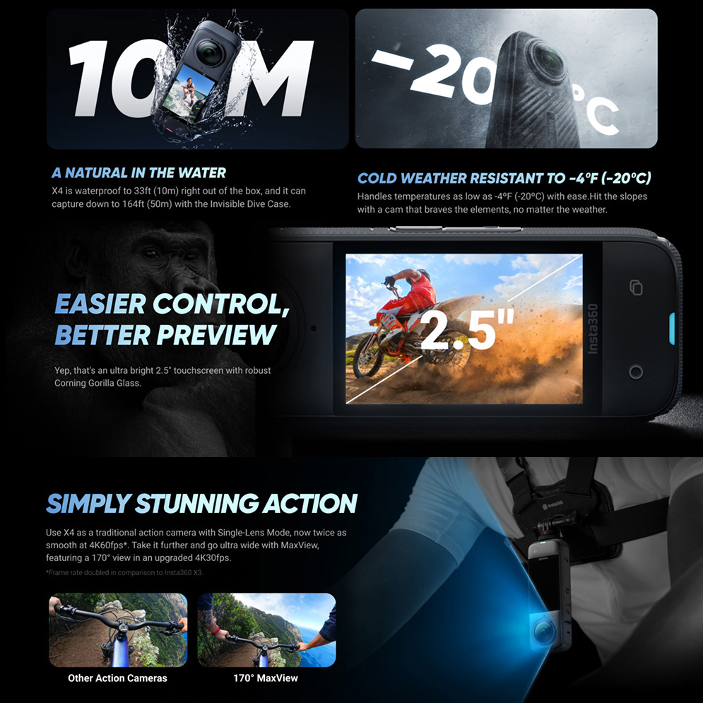 Insta360 X4 Waterproof 8K 360° Action Camera