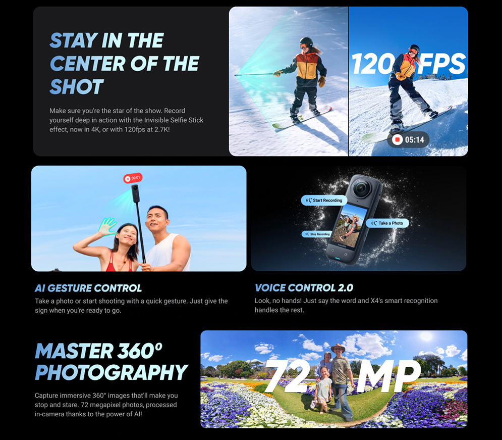 Insta360 X4 Waterproof 8K 360° Action Camera