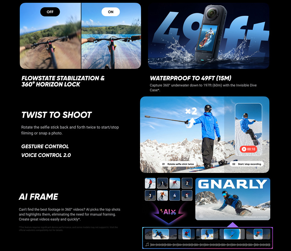 Insta360 X5 Waterproof 8K 360° Action Camera