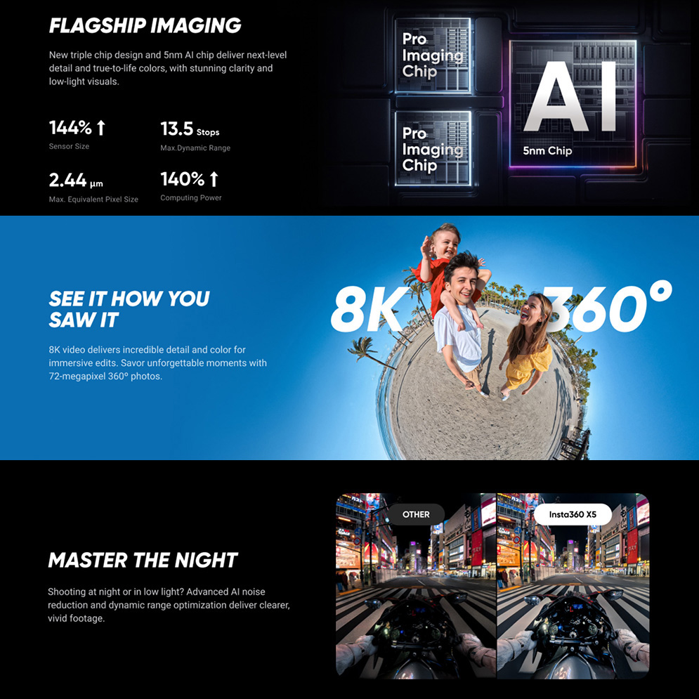 Insta360 X5 Waterproof 8K 360° Action Camera