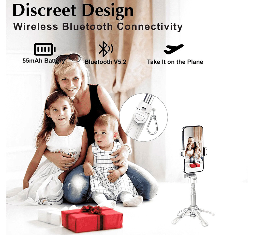 Jmary MT-18 Mini Selfie Stick Tripod with Bluetooth Remote