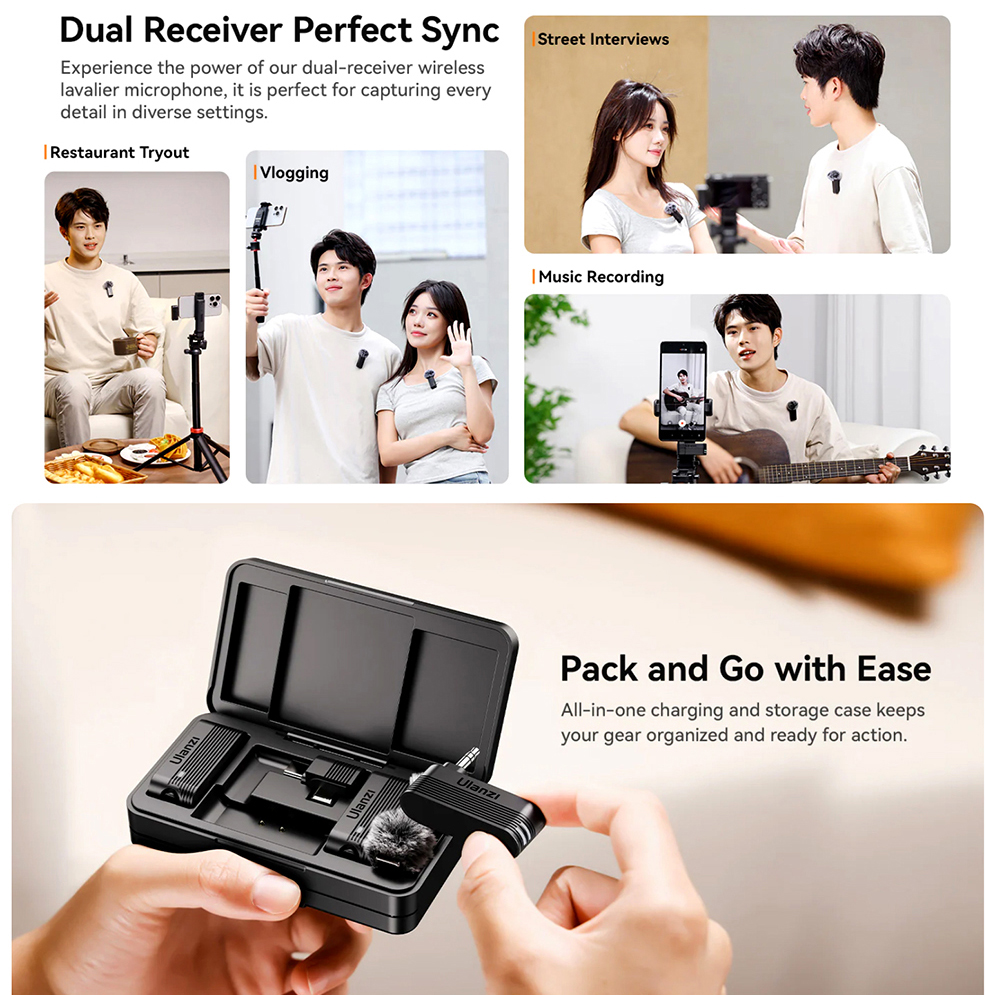 Ulanzi A100 Wireless Lavalier Microphone