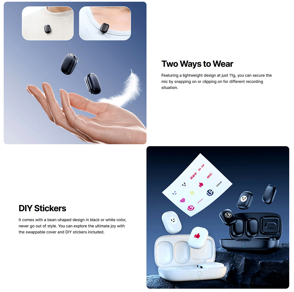 Ulanzi A30 Wireless Lavalier Tiny Microphone