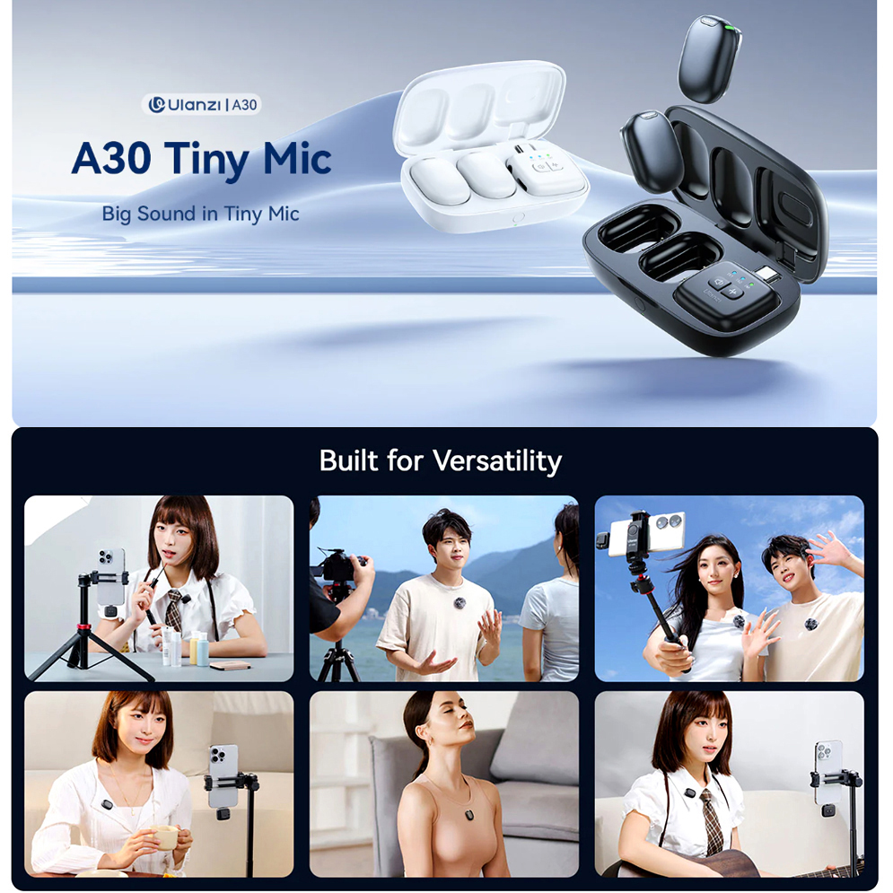 Ulanzi A30 Wireless Lavalier Tiny Microphone