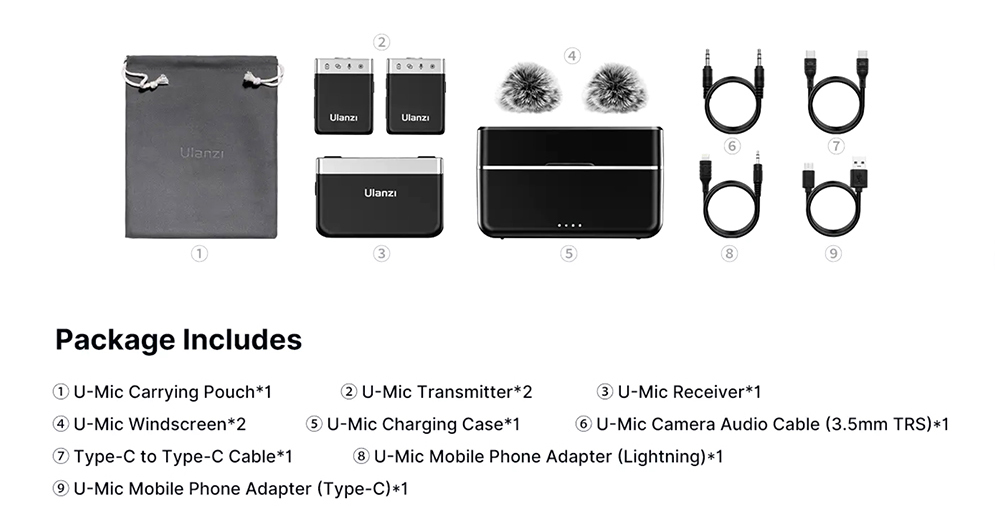 Ulanzi AM18 U-Mic Wireless Lavalier Microphone System