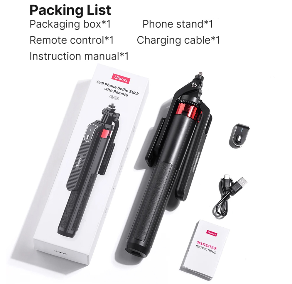 Ulanzi MA09 Gimbal Mode Selfie Stick Tripod with Remote Control