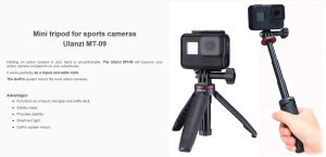 Ulanzi MT-09 Sports Action Camera Tripod for Insta 360 and GoPro Hero