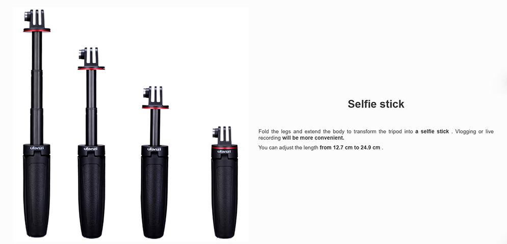 Ulanzi MT-09 Sports Action Camera Tripod for Insta 360 and GoPro Hero