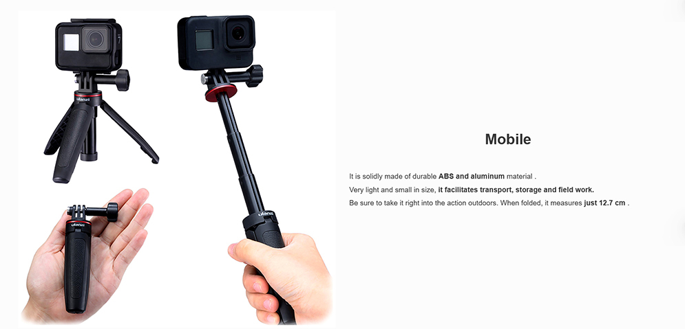 Ulanzi MT-09 Sports Action Camera Tripod for Insta 360 and GoPro Hero