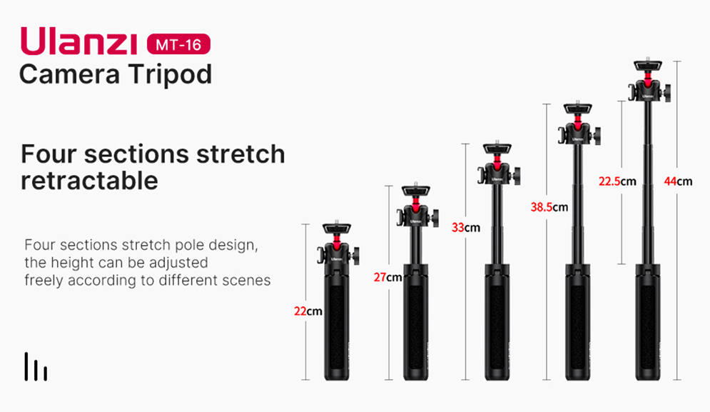 Ulanzi MT-16 Mini Camera Tripod and Selfie Stick with Cold Shoe