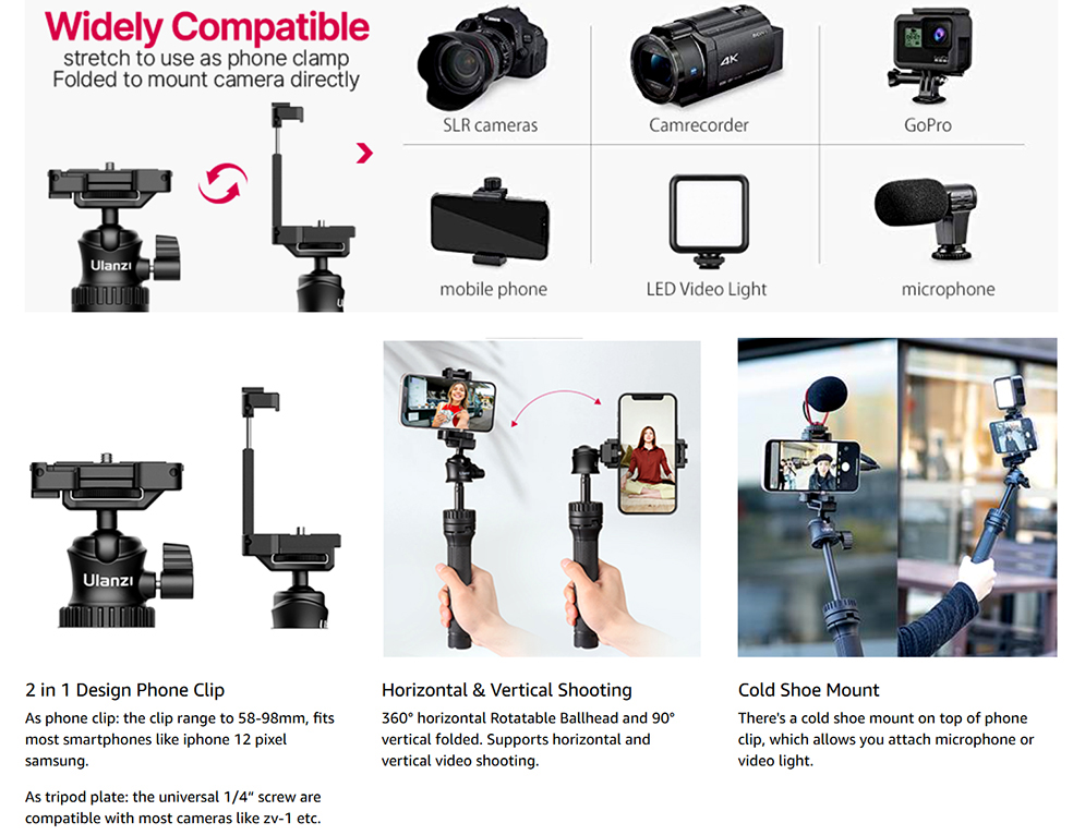 Ulanzi MT-34 Multi-functional Extendable Tripod and Selfie Stick
