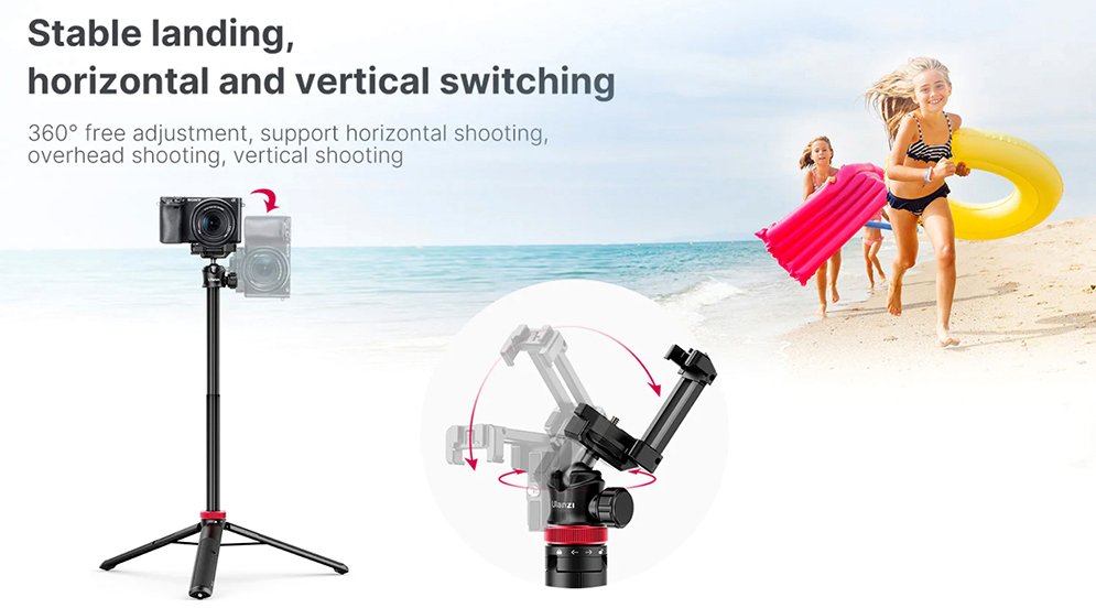 Ulanzi MT-44 Extendable Vlog Tripod and Selfie Stick Vlog Stand