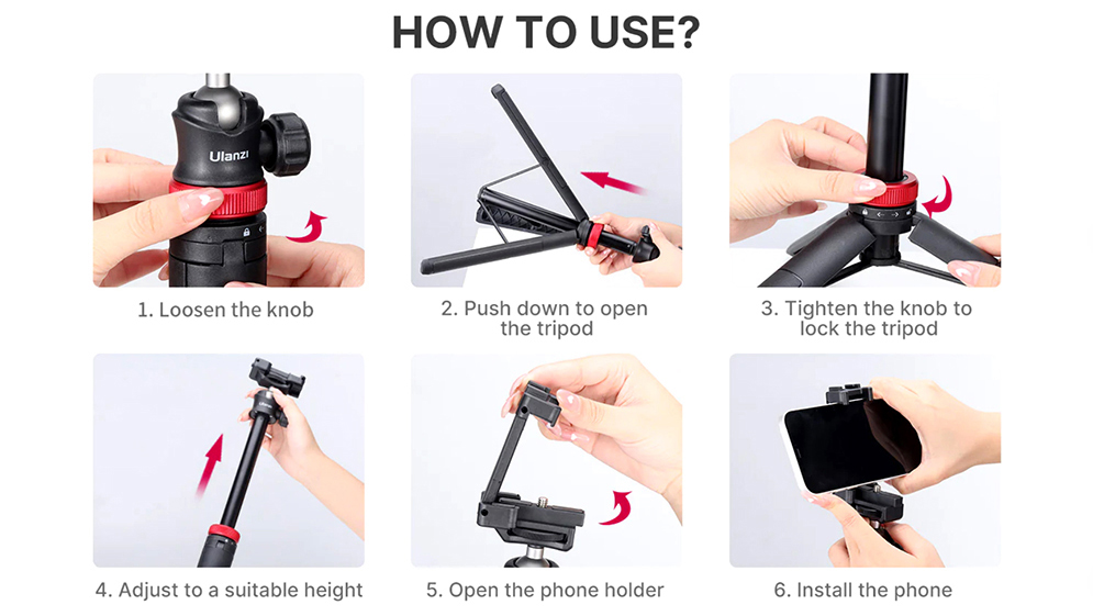 Ulanzi MT-44 Extendable Vlog Tripod and Selfie Stick Vlog Stand