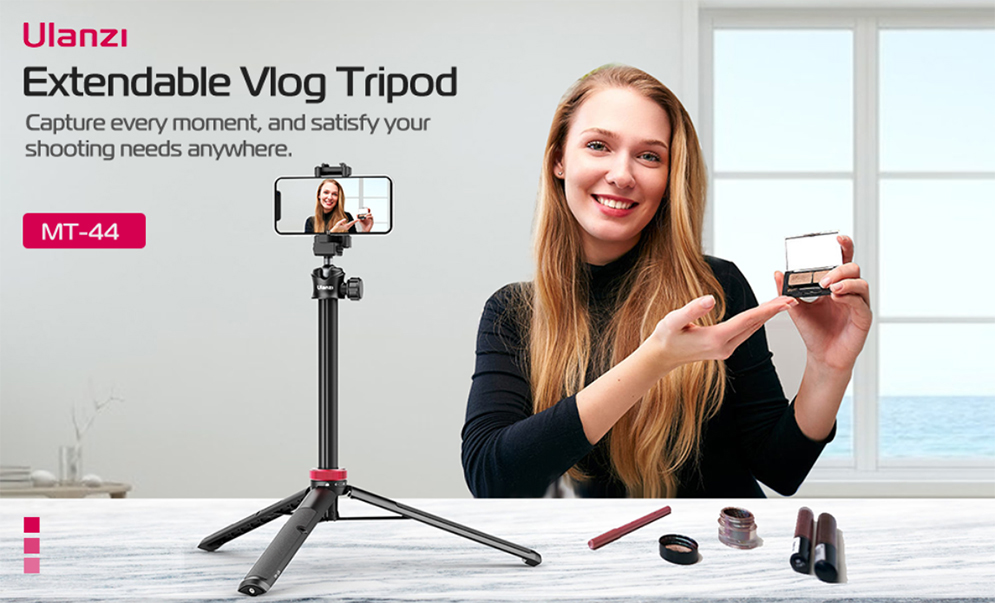 Ulanzi MT-44 Extendable Vlog Tripod and Selfie Stick Vlog Stand