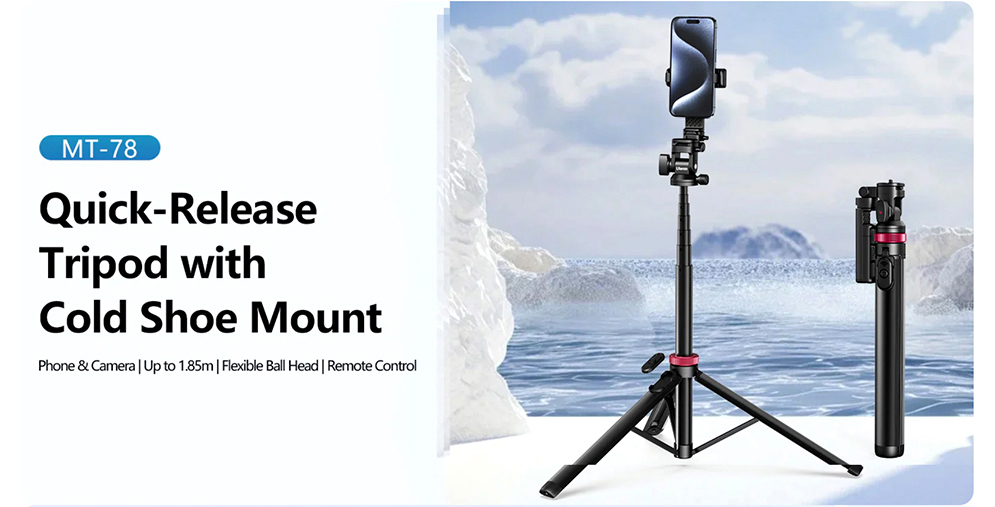 Ulanzi MT-78 Quick-Release Extendable Tripod with Cold Shoe Mount
