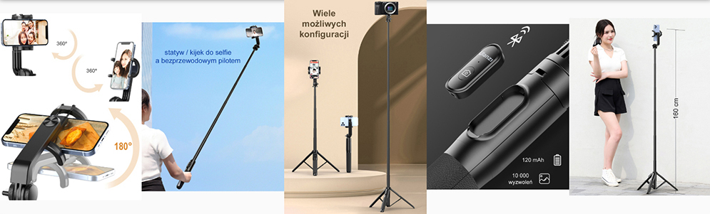 Ulanzi SK-03 Selfie Stick Tripod with Bluetooth Remote Control