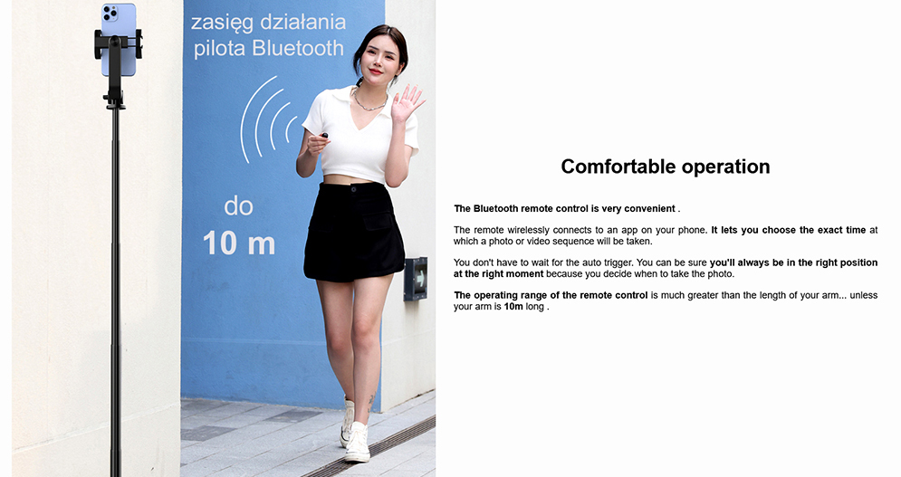 Ulanzi SK-03 Selfie Stick Tripod with Bluetooth Remote Control