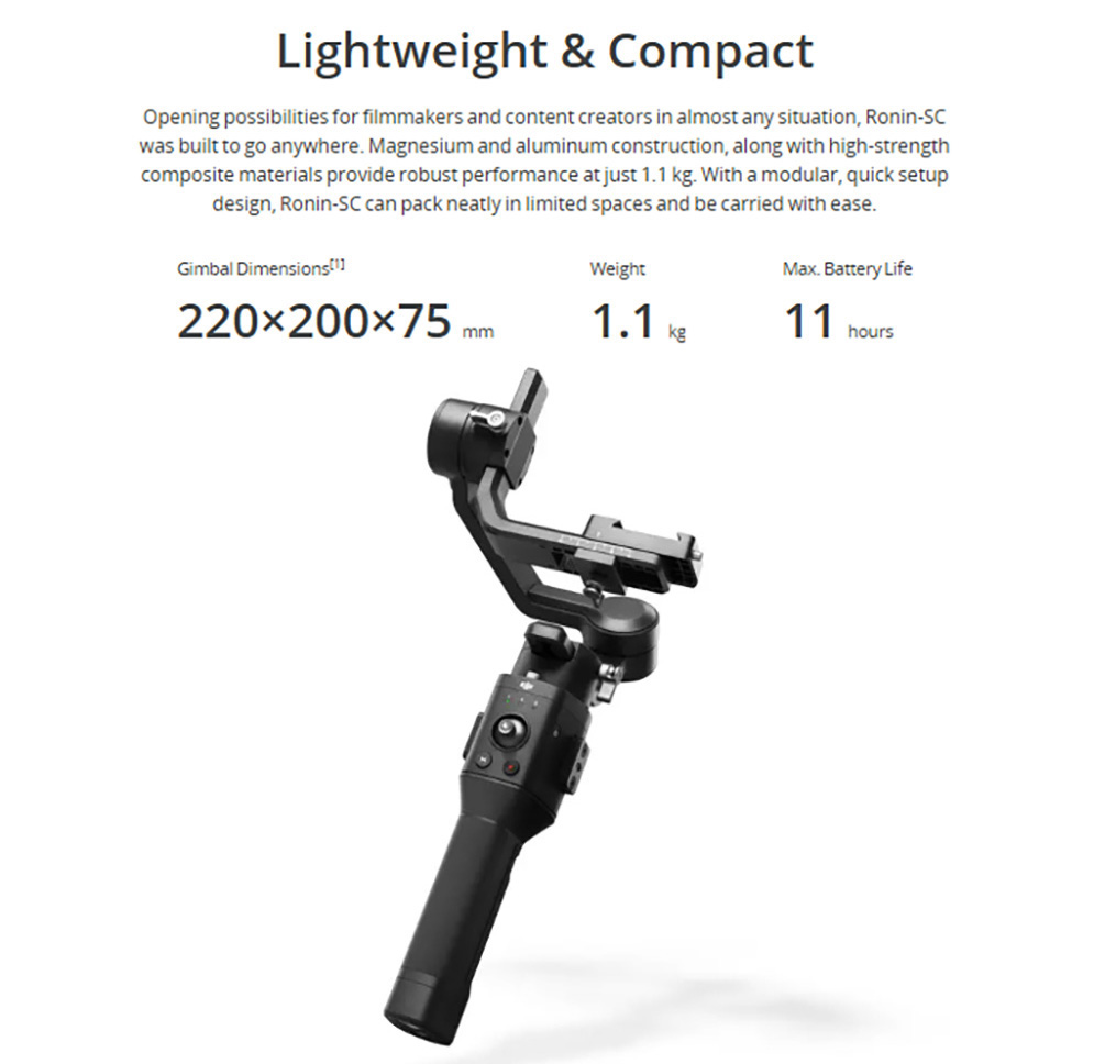 DJI Ronin-SC Handheld 3-Axis Camera Gimbal Stabilizer