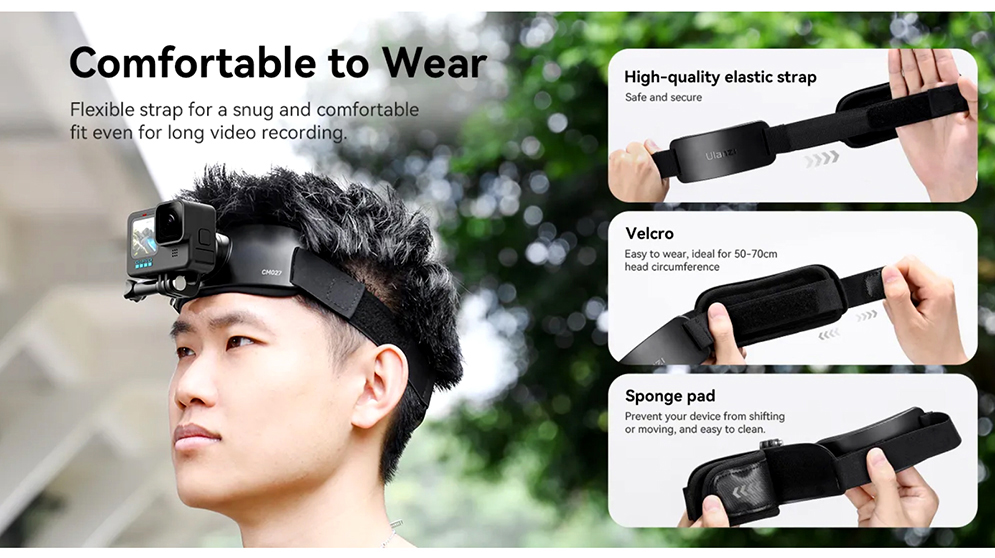 Ulanzi CM027 Go-Quick Head Strap Mount for Action Camera Smartphone