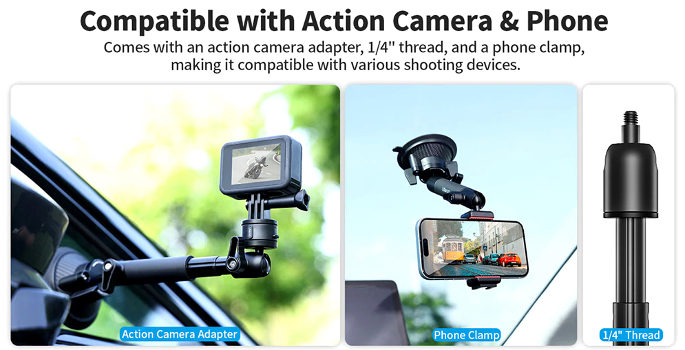 Ulanzi ZJ01 Magnetic Suction Cup Mount for Action Camera Smartphone