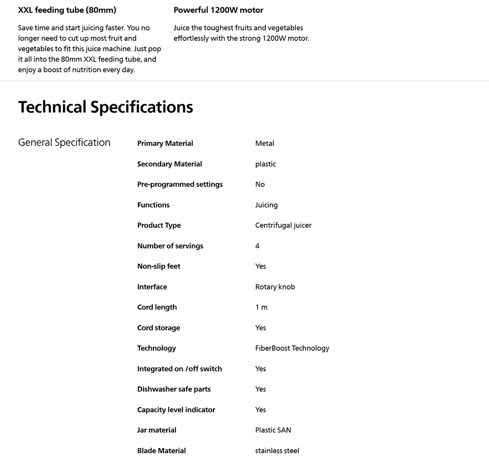 Philips HR1922/21 Centrifugal Juicer Avance Collection