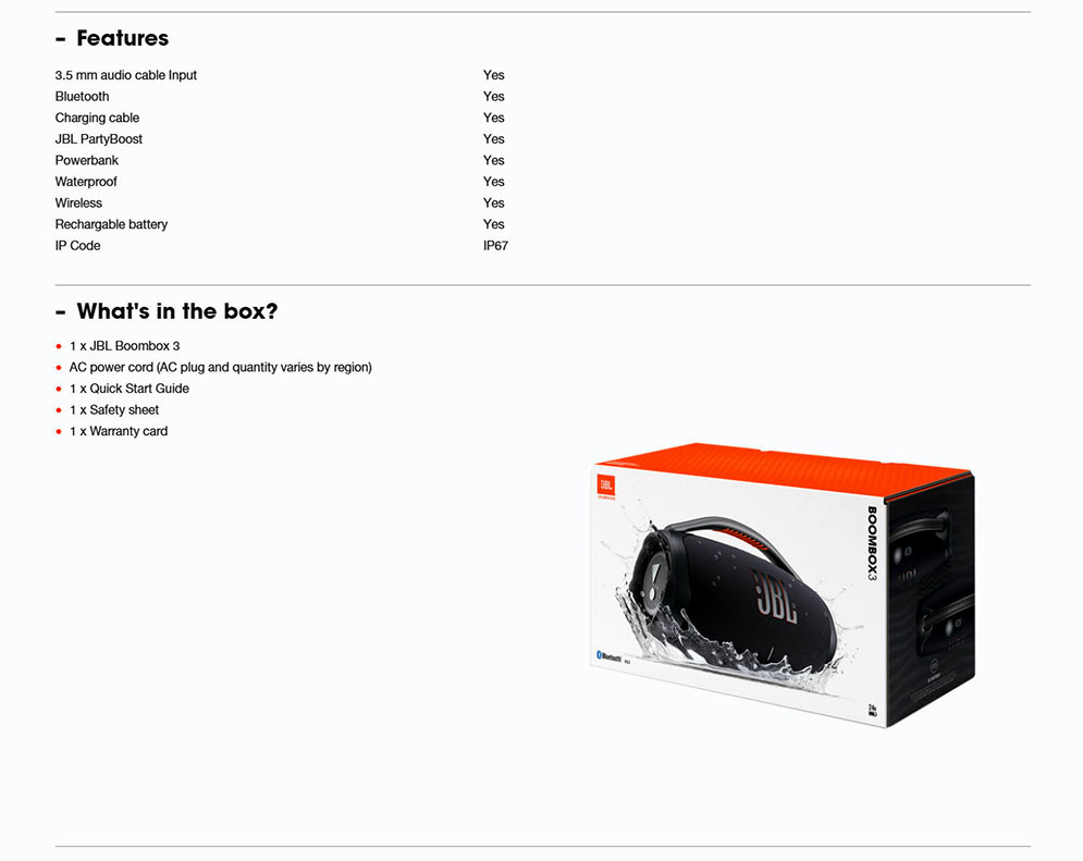 JBL Boombox 3 Portable Bluetooth Speaker