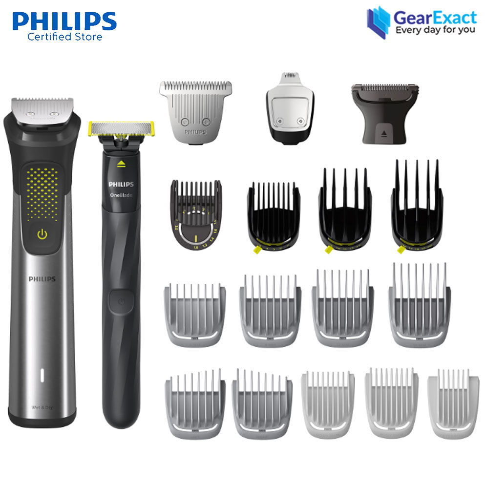Philips MG9553/15 All-in-One Face, Hair & Body Grooming 20-in-1 Trimmer Set Series 9000 for Men