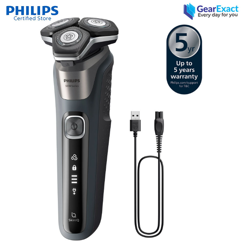 Philips S5887/10 Wet and Dry Electric Shaver with Smart SkinIQ Technology Series 5000 for Men