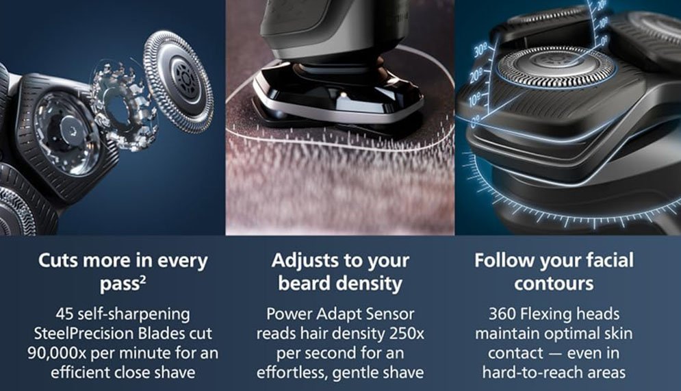 Philips S5898/38 Wet and Dry Electric Shaver with Smart SkinIQ Technology Series 5000 for Men