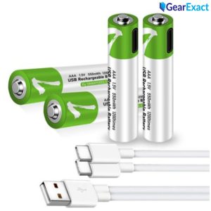 SmarToools AAA Lithium-ion Rechargeable Battery 1.5V (4Pcs-Set) With Type C Cable