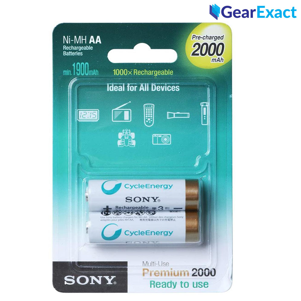 Sony Ni-MH Cycle Energy AA Rechargeable Battery 2000mAh 2 Pieces