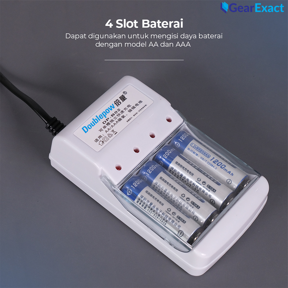 Doublepow DP-B02 4-Slot Rechargeable AA & AAA Battery Charger